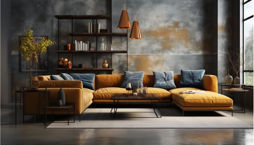 Photorealistic interior render - light-filled contemporary living space, Cyprus